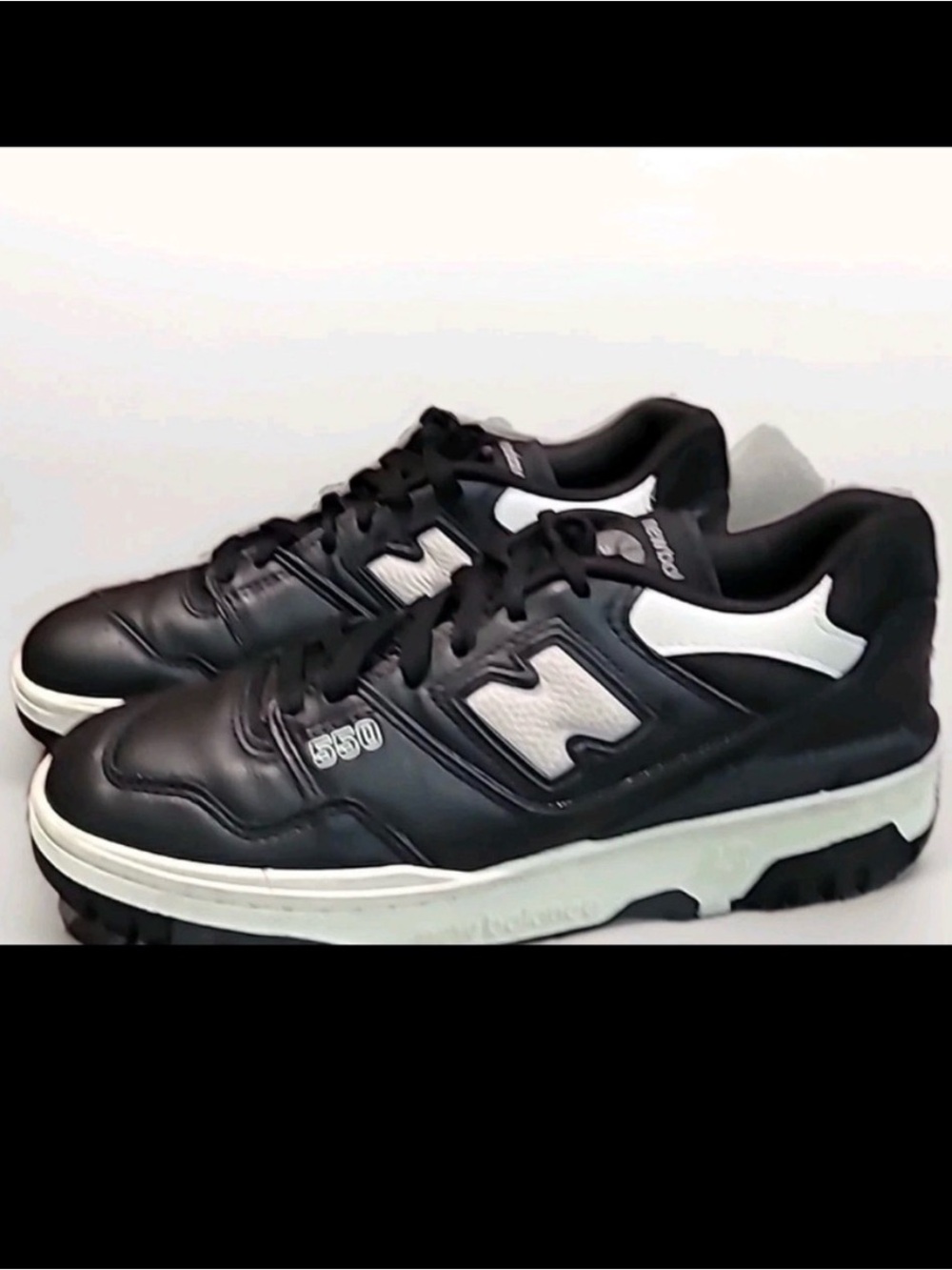 New Balance 550 Black White Leather | Men’s 7 / Women’s 8.5-9 | BB550BK1